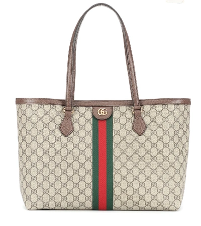 Gucci Ophidia Gg Medium Tote In Brown