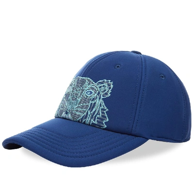 Kenzo Tiger Neoprene Baseball Cap In Blue