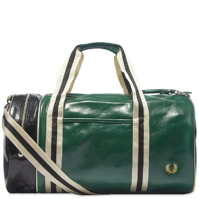 Fred Perry Authentic Colour Block Barrel Bag In Green