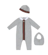 GUCCI BABY连身衣、帽子和围兜套装,P00498517