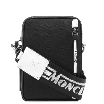 Moncler Detour Logo-embroidered Strap Cross-body Belt Bag In Black