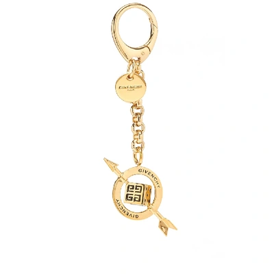 Givenchy G-dice Arrow Charm Keyring In Gold