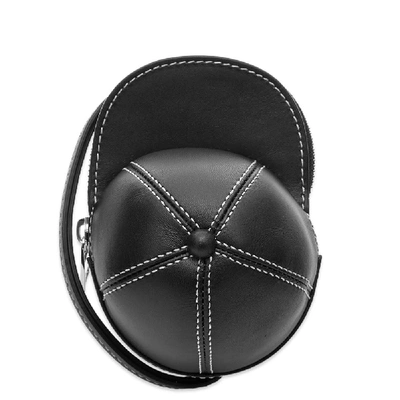 Jw Anderson Cap Leather Messenger Bag In Black 999