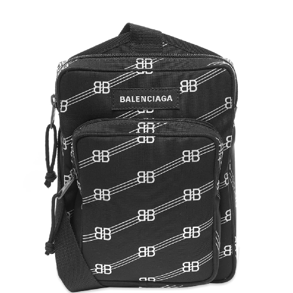 Balenciaga All Over Logo Bb Shotter Bag In Black | ModeSens