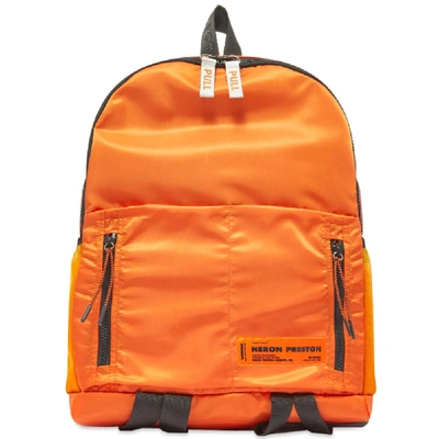 Heron Preston Contrasting Zip Backpack In Orange