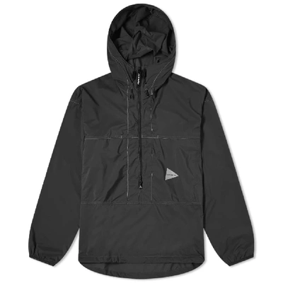 And Wander Pertex Wind Pullover Jacket In Black