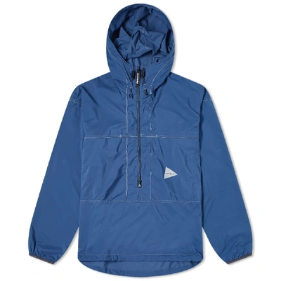 And Wander Pertex Wind Pullover Jacket In Blue