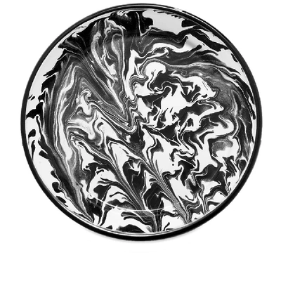 Bornn Enamelware Classic Marble Large Plate In Black
