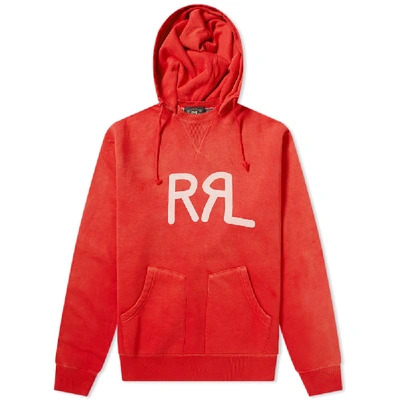 Rrl Logo Popover Hoody In Red