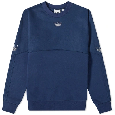 Adidas Originals Outline Crew Neck Sweatshirt In Blue