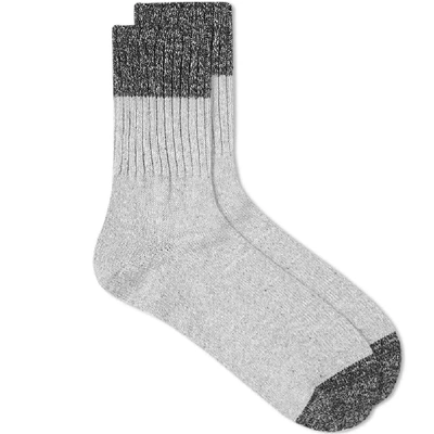 Anonymous Ism Recycled Linen Silk Sock In Grey
