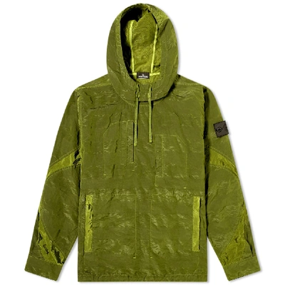 Stone Island Shadow Project Striped Nylon Metal Smock In Green
