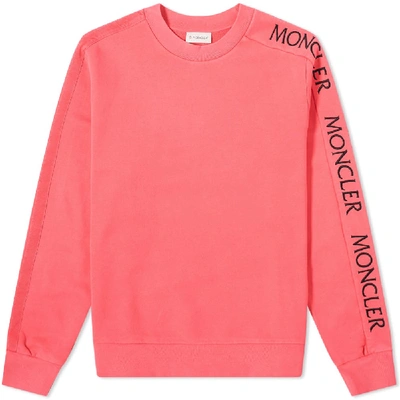 Moncler Slim-fit Logo-embroidered Loopback Cotton-jersey Sweatshirt In Pink