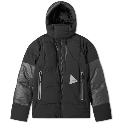 And Wander Heather Ripstop Down Jacket In Black