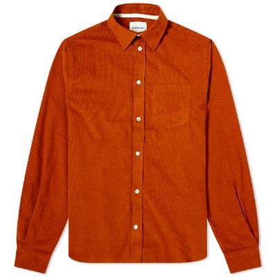 Norse Projects Osvald Cotton Corduroy Shirt In Cadmium Orange