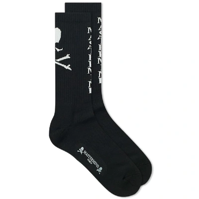 Mastermind Japan Logo-intarsia Stretch Cotton-blend Socks In Black