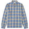 John Elliott Plaid Button-up Flannel Shirt In Blue