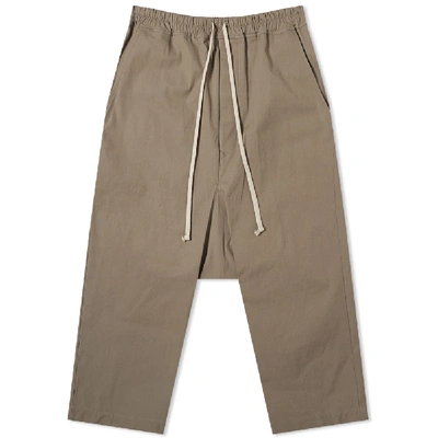Rick Owens Cropped Cotton Canvas Pants In Grey