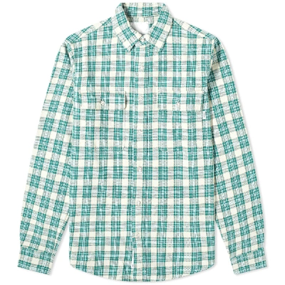 Adsum Oatmeal Checked Cotton Shirt In Green