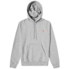 Ami Alexandre Mattiussi Ami Heart Logo Patch Popover Hoody In Grey
