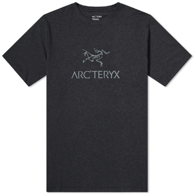 Arc'teryx Arc'word Short Sleeve Logo T-shirt In Black Heather