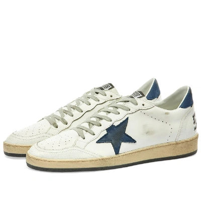 Golden Goose Distressed Ball Star Trainers In White