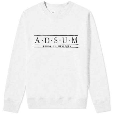 Adsum Baskerville Embroidered Crew Sweat In Grey
