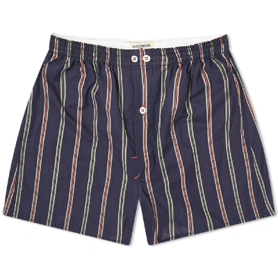 Anonymous Ism Stripe Boxer Short In Blue