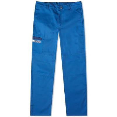 Affix Logo-print Twill Trousers In Blue