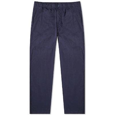 Adsum Bank Cotton-twill Trousers In Blue