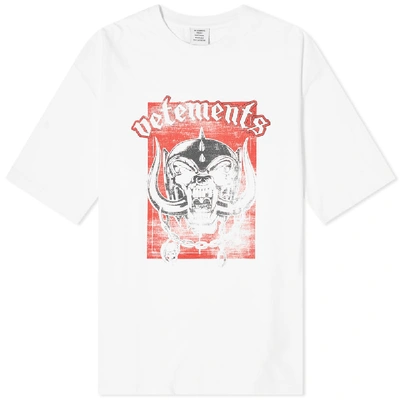 Vetements The World Motorhead Oversized Printed Cotton-jersey T-shirt In Silver