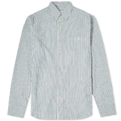 A Kind Of Guise Button Down Stripe Shirt In Blue