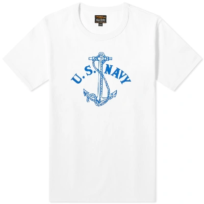 The Real Mccoys The Real Mccoy's U.s. Navy Anchor Tee In White