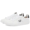 Fred Perry Round Toe Sneakers Featuring Perforated Sides In White