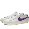 Nike Blazer Low Leather Sneakers Ci6377-103 In White,purple