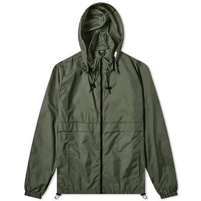 Apc Miles Nylon Windbreaker-jacket In Green