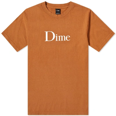 Dime Classic Logo Tee In Brown