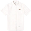 THOM BROWNE Thom Browne American Football Icon Short Sleeve Stripe Oxford Shirt