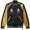 Mastermind Japan Skull-embroidered Two-tone Bomber Jacket In Black