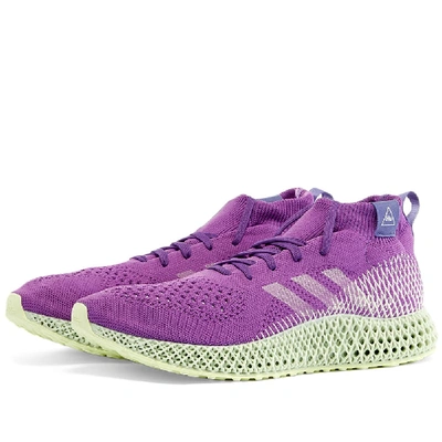 Adidas Consortium Pharrell Williams 4d Runner Embroidered Primeknit Sneakers In Purple