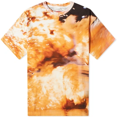 424 Explosion Cotton Jersey T-shirt In Orange,pink,brown