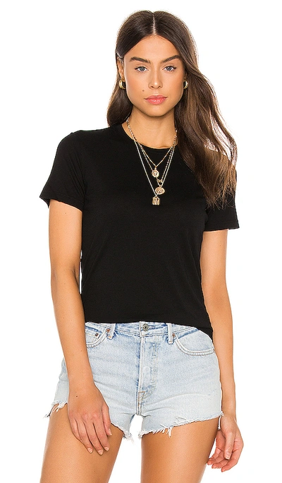 Cotton Citizen Distressed Crewneck Tee In Jet Black