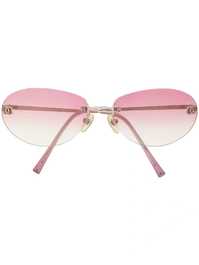 Pre-owned Chanel Round Frame Sunglasses In Pink