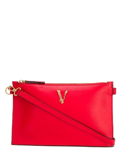 Versace Virtus Shoulder Bag In Red