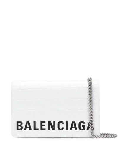 Balenciaga Ville Chain Wallet In White