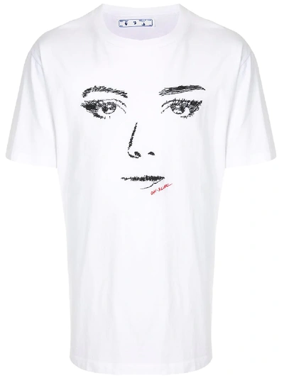 Off-white Woman Gaze T-shirt In White & Black