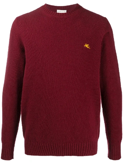 Etro Embroidered Logo Jumper In Red