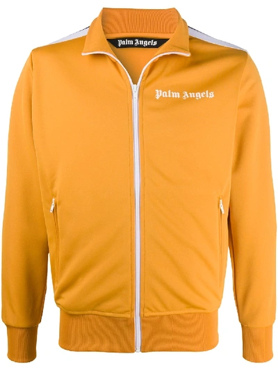 Palm Angels Logo-print Zip-up Sweatshirt In Orange