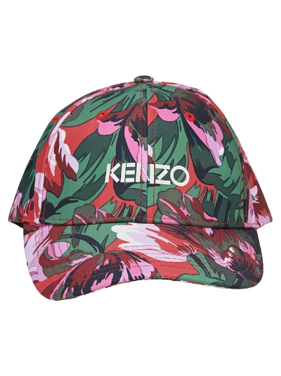 Kenzo X Vans Floral-print Logo Cap In Floral Red