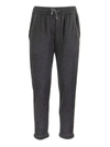 BRUNELLO CUCINELLI STRETCH COTTON-SILK TROUSERS NAVY,11429006